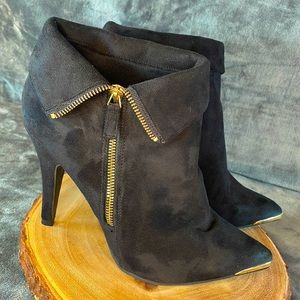 Faux Suede Heeled Boots